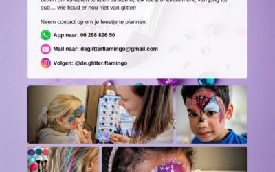 Schmink, Glitter Tattoos & haarveertjes voor Kinderfeestjes